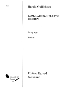 Gullichsen, Harald: Kom, lad os juble for herren (SA, orgel)