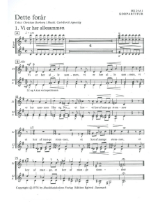 Agnestig, Carl-Bertil: Dette forår (Børnekor, klaver og fløjte) (Korpartitur)