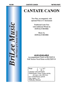 Moore, Donald: Cantate Canon (2-part, Piano, with opt. Flute or C Instrument)