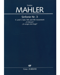 Mahler, Gustav: Symphony No. 3 - 4th and 5th movement (Vocal Score)